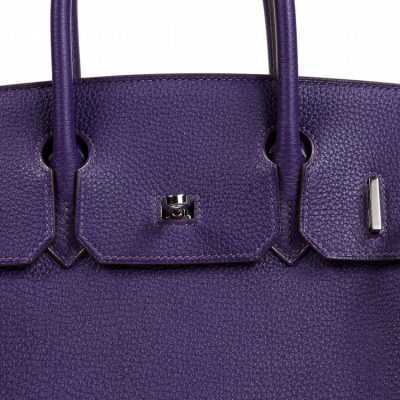 Authentic Hermès 30 Cm Violet Togo Leather Birkin