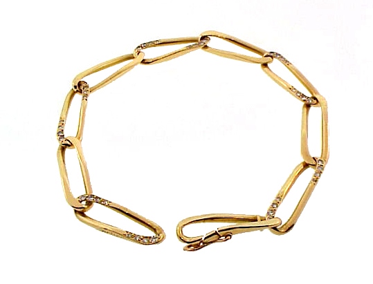 Cartier 18K Yellow Gold & Diamond Oval Link Bracelet