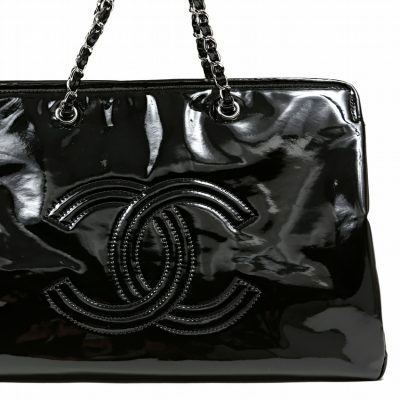 Authentic Chanel Black Patent Leather XXL Tote