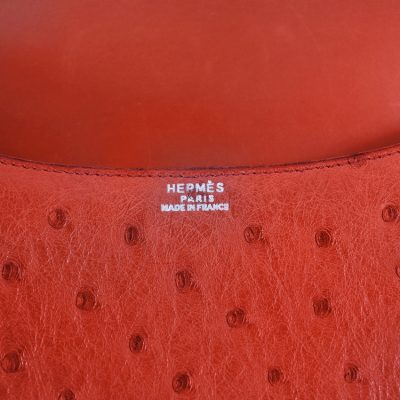 Authentic Hermès Brique-Ostrich Constance Bag