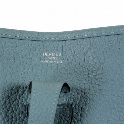 Authentic Hermès Slate Blue Togo Leather Evelyne PM