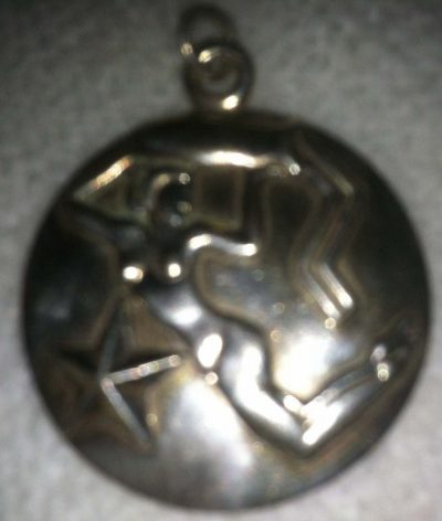 Margot de Taxco Aquarius Zodiac Sterling Silver Pendant/Charm
