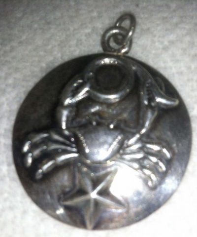 Margot de Taxco Cancer Zodiac Sterling Silver Pendant/Charm