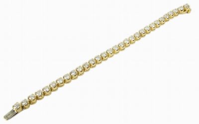 18kt Yellow Gold Diamond Tennis Bracelet