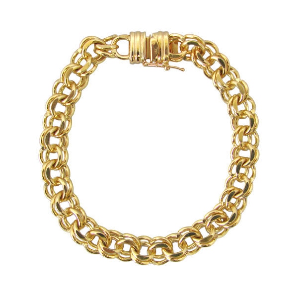Vintage 14K Gold Heavy Link Charm Bracelet – CollectorsNet