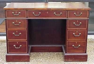 George III Style Mahogany Kneehole Desk 1900