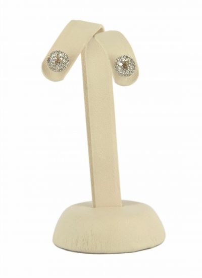 18kt White Gold Diamond Halo Stud Earrings
