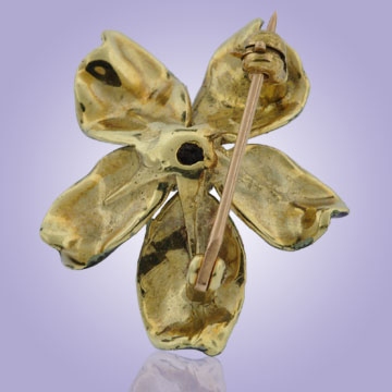 Antique Violet Flower Brooch