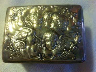 Circling Cherub Sterling Silver Jewelry Casket/Box 1902