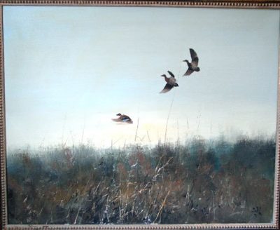 Pieter Dik 1943-1984 Dutch A Flock Of Ducks Oil Canvas
