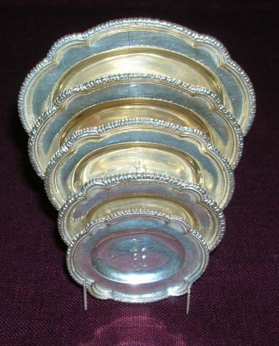 Sterling Miniature Set of 5 Trays by William Meyers