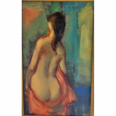 Jan De Ruth Oil On Canvas " Nude " 1960's