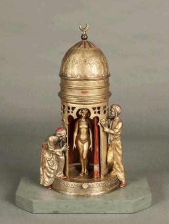 A Fine & Rare Erotic Viennese Bronze Table Lamp By Franz Bergman