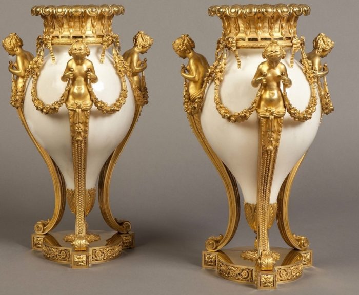 An Antique Pair of Vases in the Louis XVI Manner