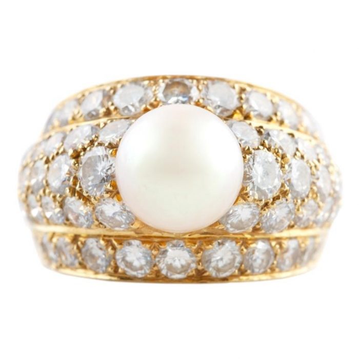Cartier Paris Pearl and Diamond Ring
