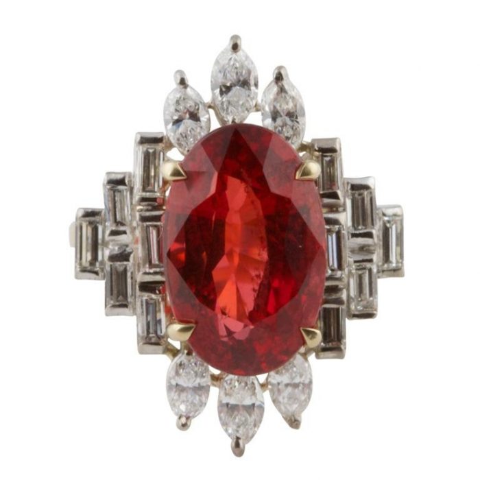 Rare Spinel and Diamond Ring