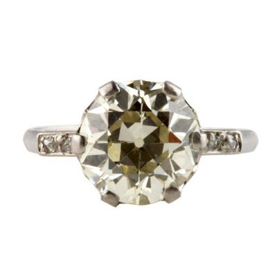3.74 Carat Old Cut Diamond Engagement Ring