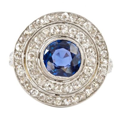 Belle Epoque Burmese Sapphire Diamond Ring