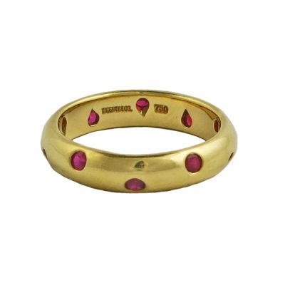 Tiffany & Co. 18K Gold and Ruby Etoile Ring