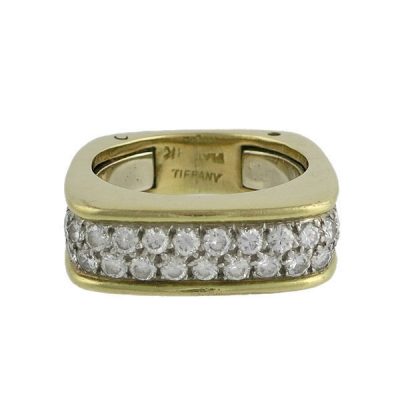 Vintage Tiffany 18K Gold & Platinum Diamond Ring