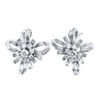Diamond Platinum Earrings