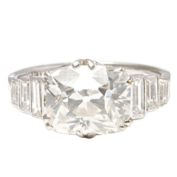4.00 Carat Diamond Engagement Platinum Ring