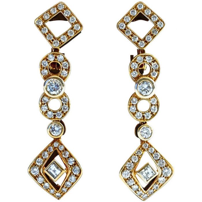 Gucci Diamond Gold Earrings
