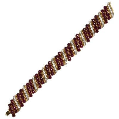 Ruby Diamond Gold Bracelet