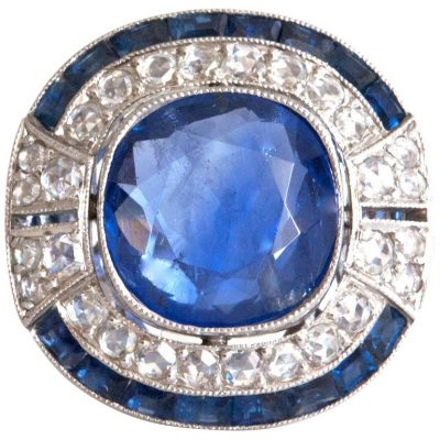 Burma No Heat 5 Carat Sapphire Diamond Ring
