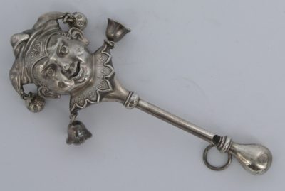 Jester Baby Rattle made of Sterling Silver by Whiting