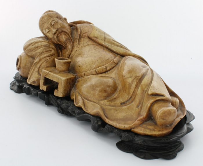 Chinese soapstone carving of poet Li Pao