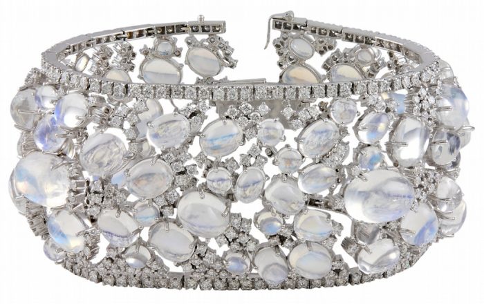 Exquisite Diamond and Moonstone Bracelet