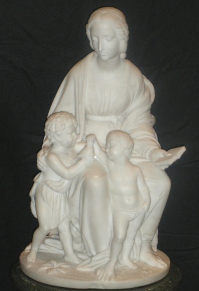 White marble Madonna and Child