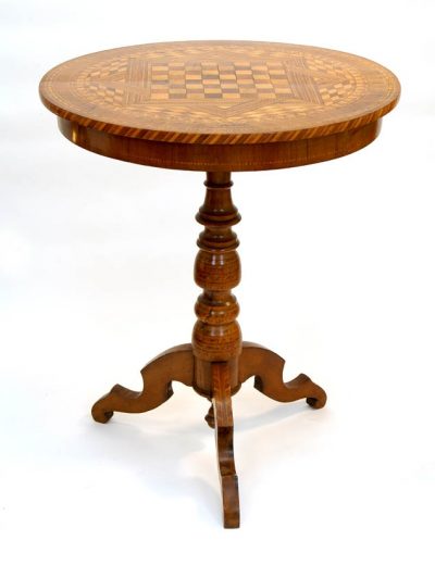 Inlaid Walnut Checkers Table