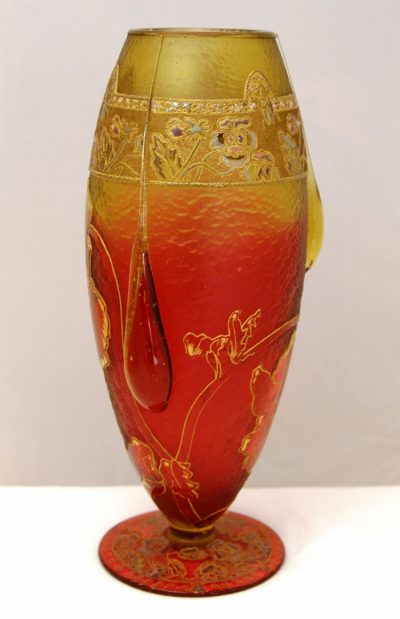 A French Gilt Cameo Glass Vase