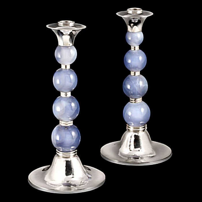 Silver & Chalcedony Candlesticks
