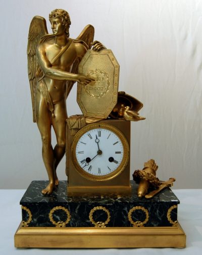 Gilt Bronze and Marble Clock